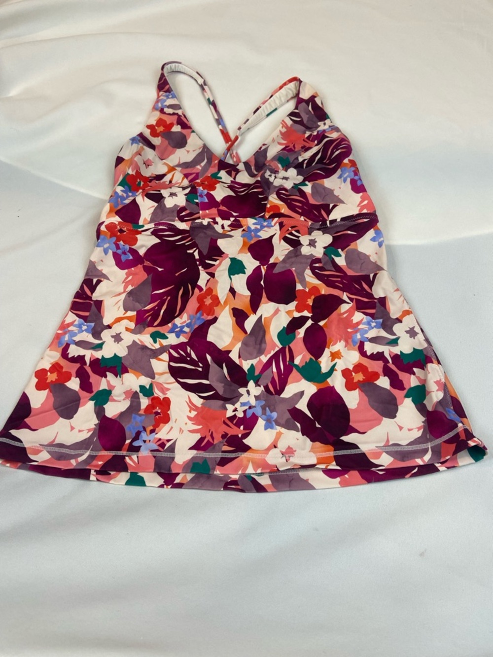 Athleta Floral Racerback Tank in Purple, Red, Green, Blue